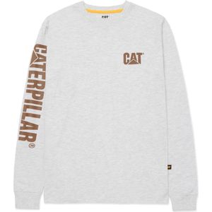 Caterpillar - Trademark Banner - T-shirt - Crème - Lange Mouwen - Katoen