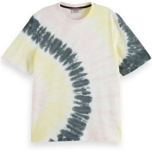 Scotch & Soda 176276 7127 tie dye relaxed fit t-shirt pink / ink/ light yellow tyedye