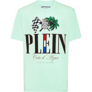 Philipp Plein - T-Shirt Round Neck D Azur - Groen - Heren - Katoen