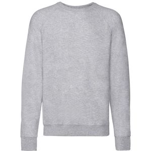 Fruit of the Loom - Lichtgewicht Raglan Trui - Grijs - 80% Katoen, 20% Polyester, Oeko-Tex Standaard 100