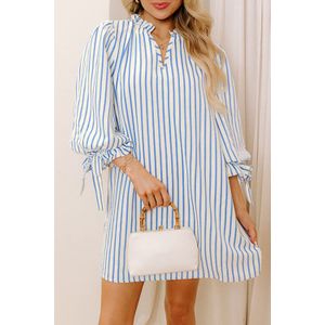 Gestreepte jurk met mouwen van stropdas