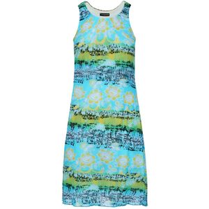 Zomerjurk - Veelkleurige Bloemenprint - Mouwloos - Doorzichtige Nylon Overlay - Volledig Gevoerd met Katoen