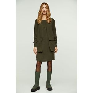 Jurk - Khaki - Pocket Detail Tencel