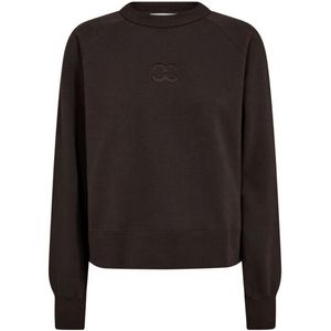 Co Couture - ErisCC Emb Sweater - Donkerbruin - Losvallend