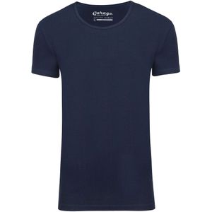 Garage Basis t-shirt diepe ronde hals bodyfit blauw