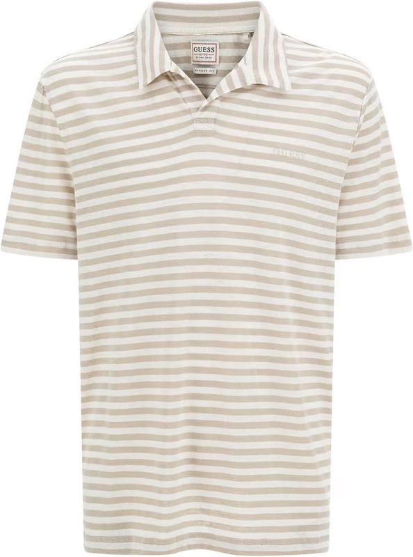 GUESS - Shirt 'Embro' - Beige - Poloshirt