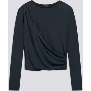 Dames-T-shirt met lange mouwen ALPHA DRAP zwart