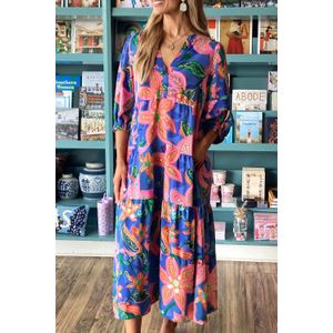 Bloemenlaagjes Midi-jurk