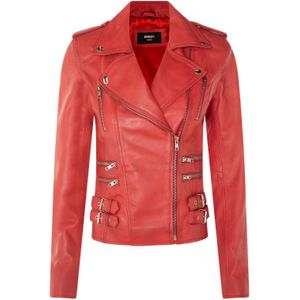 Dames - Leren Bikerjack - Zwart - Brando Loddon