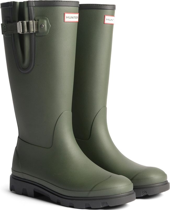 Hunter Field Downpour Boot Rubber Dames Donkergroen/Zwart Wellingtonlaarzen
