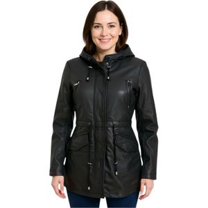 Cairns - Parka - Zwart - Leren Jas - Met Capuchon
