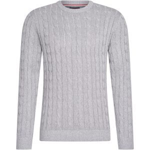 Cappuccino Italia - Heren Sweaters Cable Pullover Grijs - Grijs - Maat L