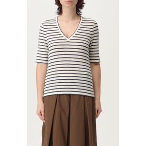 Linnen V-hals Korte Mouwen Top