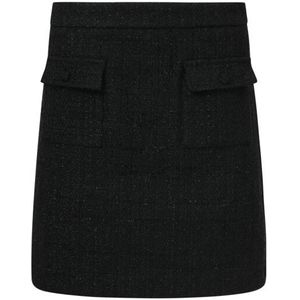 Smashed Lemon - Zwart - Tweed Rok - Korte Lengte - Getailleerd
