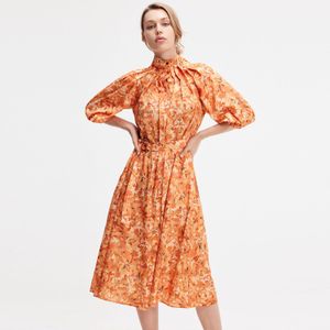Camouflage - Shirtjurk - Oranje - Gemonteerde Taille - Wijd Uitlopende Rok