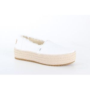 Toms - Valencia - Espadrilles - Wit - Jute Plateauzool
