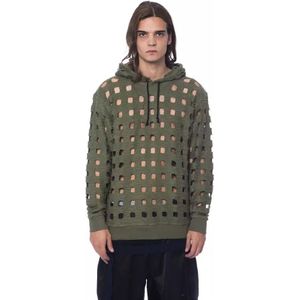 Uitgesneden Gebreide Hoodie Militair Groen