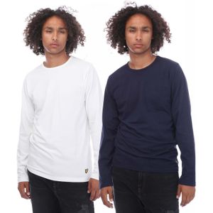 Lyle And Scott - Kane LS - T-shirt - Marinewit - 2 Pack