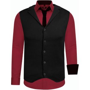 Set van 3 overhemden met vest en stropdas