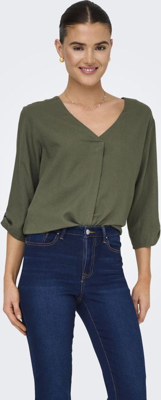 Jacqueline de Yong Jdysay 3/4 v-neck top wvn dia