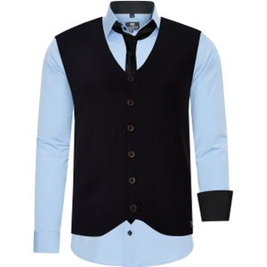 Shirt with vest and tie set of 3