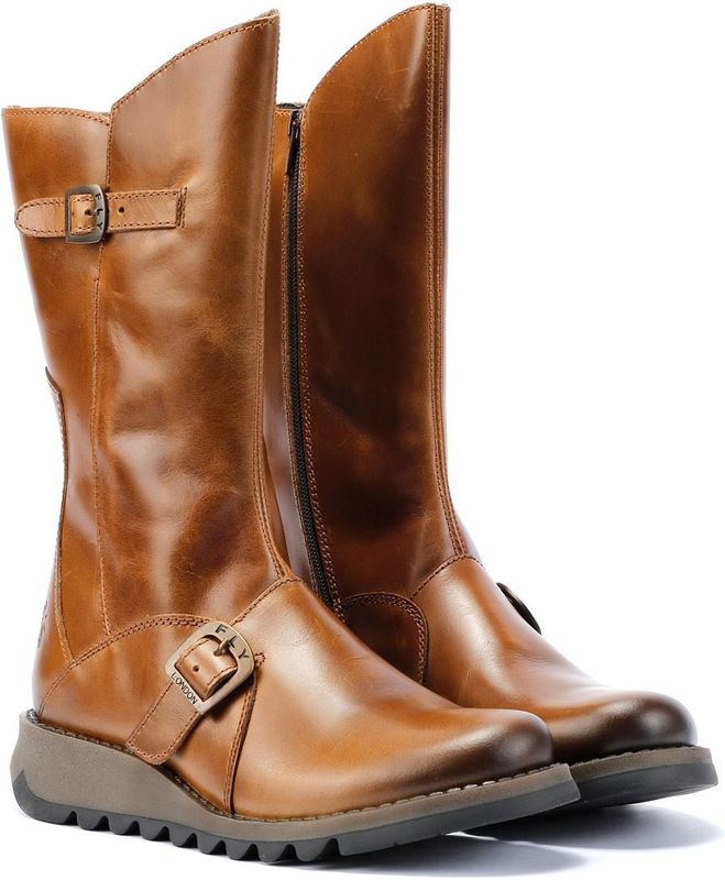 Fly London Mes 2 Leder Dames Camel Laarzen