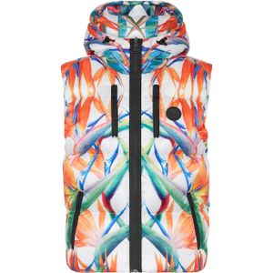 Plein Sport - Long Vest Flowers - Gewatteerd Vest - Veelkleurig - Mouwloos met Capuchon
