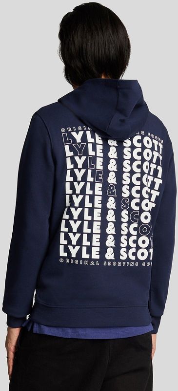 Lyle & Scott - Stack Logo - Pullover Hoodie - Marineblauw