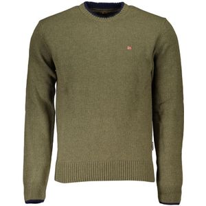 Napapijri - Groene Elegante Trui - Heren - Katoen - Ronde Hals