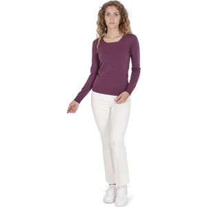 Crown Of Edinburgh Cashmere Damessweater Met Vierkante Hals Coe 0024 Bourgondiã‹