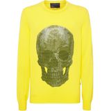 Philipp Plein - Iconic Plein - Cashmere Pullover - Geel - Ronde Hals