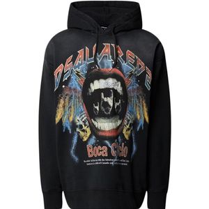 Dsquared2 - Hoodie - Zwart - Rock n Roll-ontwerp - 100% Katoen