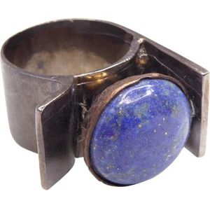 Christian Zilveren ring met lapis lazuli