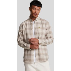 Lyle & Scott Tonal Check Flannel Shirt - Light Mist/ Heritage Taupe