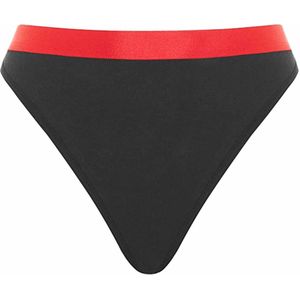 Nicce - Hart String Ondergoed - Zwart - Dames - Contrasterende Tailleband