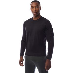 C.p. Company - Merinowol Crewneck Lens Sweater - Blauw - Heren