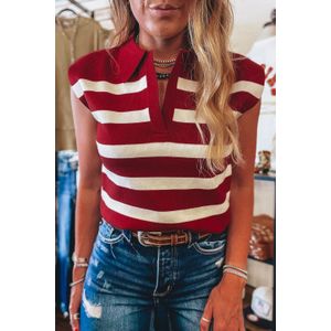 Gestreept Gebreid Hemd met Kraag