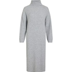 VILA - VILASSIA - Jurk - Grijs Melange - Lange Mouwen - Col