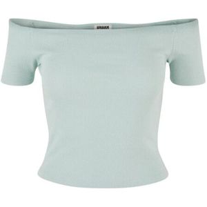 Urban Classics Dames geribbelde organic off shoulder top
