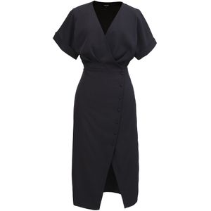 Asymmetrische zijde-dichtgeknoopte kruiskleedjurk