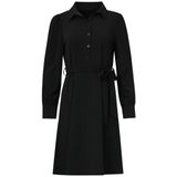 Smashed Lemon - Zwarte - Uitlopende Jurk - Travelkwaliteit - Lange Mouwen