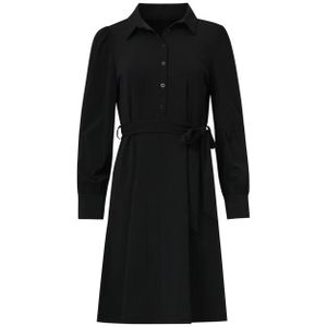 Smashed Lemon - Zwarte - Uitlopende Jurk - Travelkwaliteit - Lange Mouwen