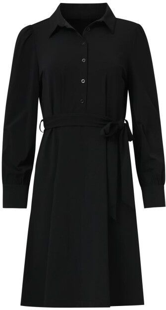 Smashed Lemon - Zwarte - Uitlopende Jurk - Travelkwaliteit - Lange Mouwen