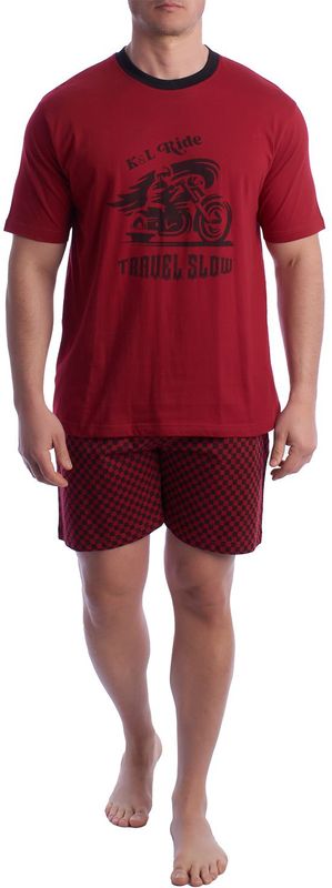 Herenpyjama 100% katoen met korte mouwen KL30000