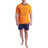 Herenpyjama 100% katoen met korte mouwen KL30000