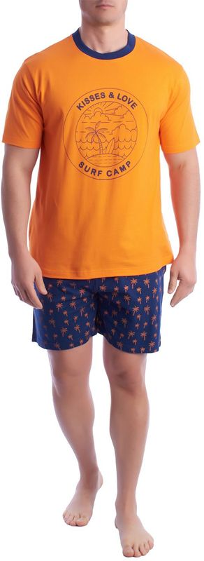 Herenpyjama 100% katoen met korte mouwen KL30000