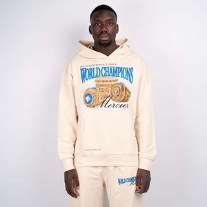 Heren Mercier Champions Ring Hoodie in Ecru