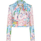 Philipp Plein - Cropped Boxy Biker Jacket - Veelkleurig - Leren Jas