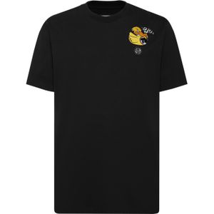 Philipp Plein - T-Shirt Ronde Hals Duck - Zwart - Katoen