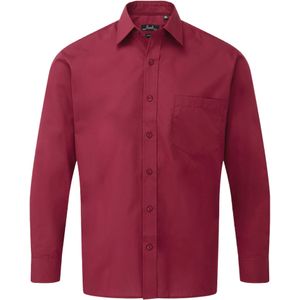 Premier Heren popeline overhemd met lange mouwen